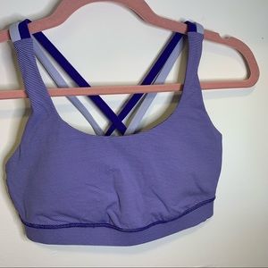 Lululemon purple striped energy bra - size 6